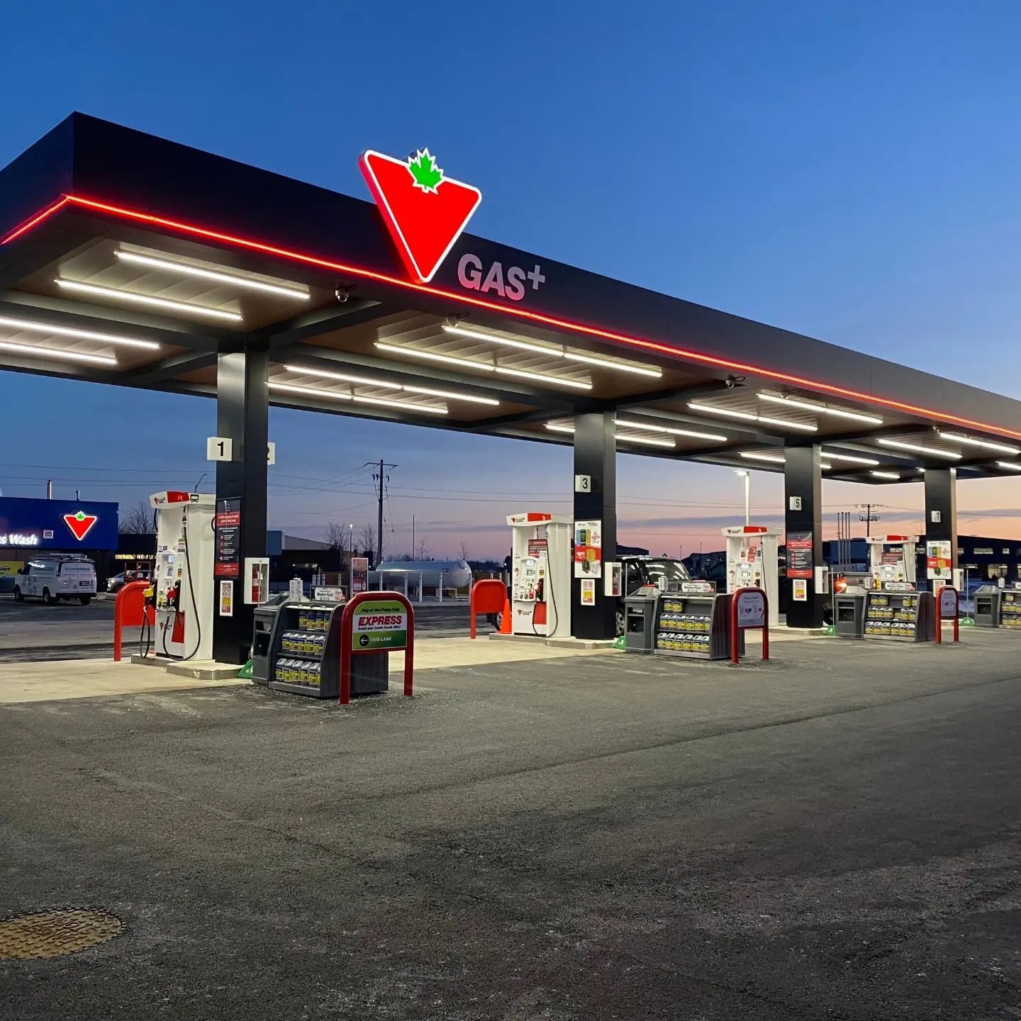 Canadian Tire Gas+ canopy with Alpolic panels