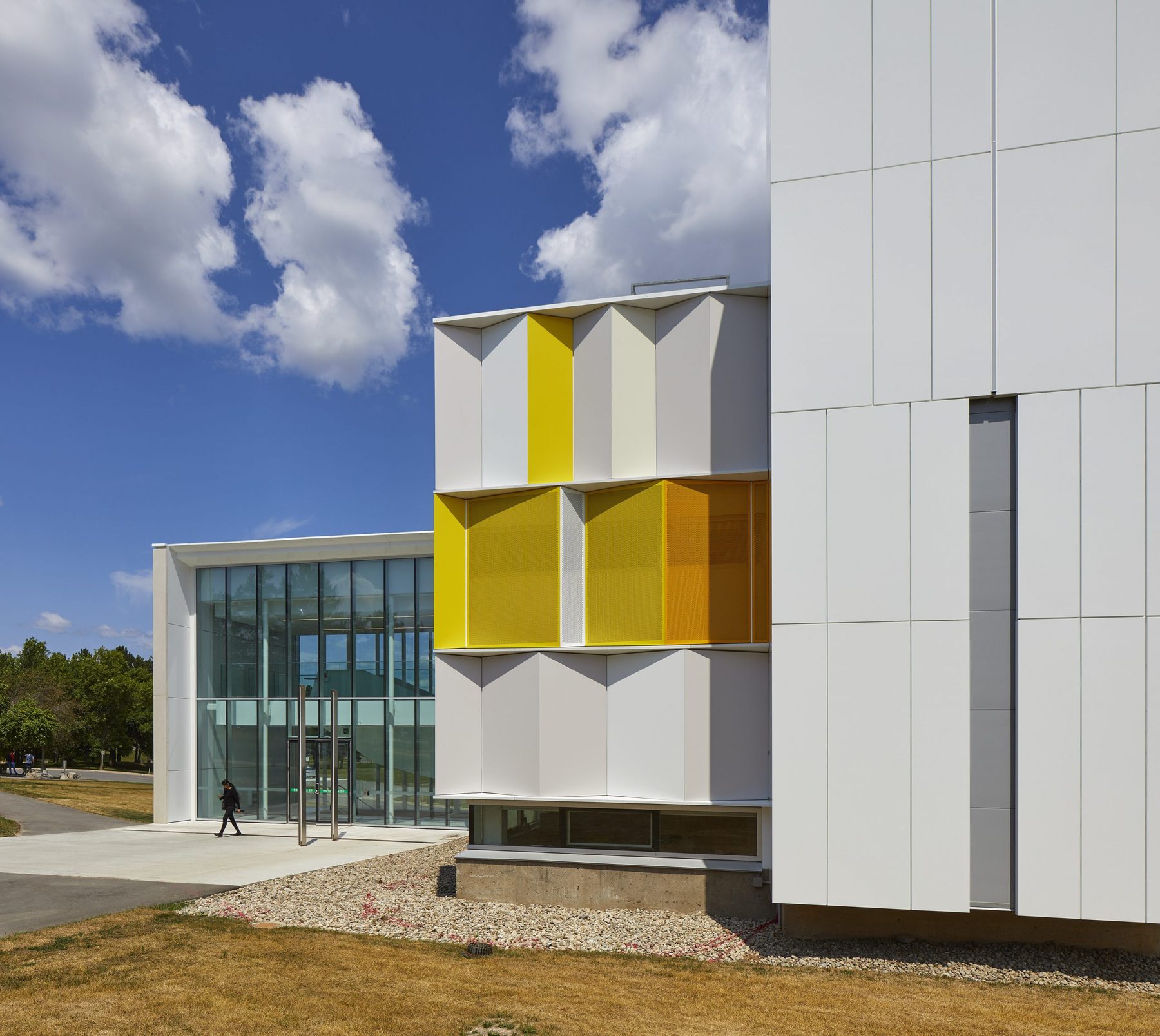 Fleming College yellow ACM accent detail