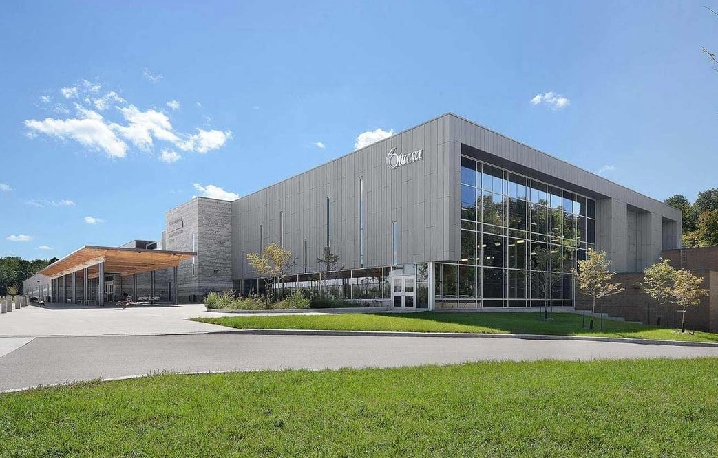 elZinc Canada — Graphite standing-seam cladding on Ottawa civic building, supplied by Exterior Technologies Group