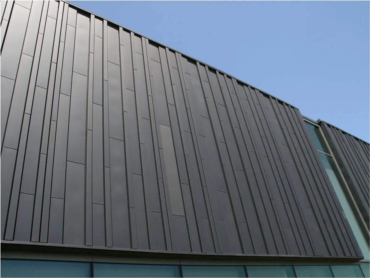 elZinc Canada — Slate vertical standing-seam zinc facade, supplied by Exterior Technologies Group