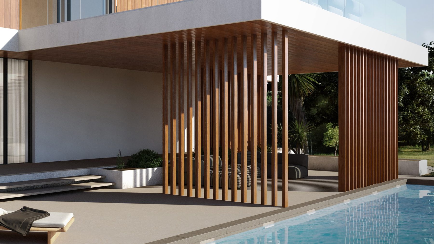 ForMe Design Battens 50 pool pavilion privacy screen