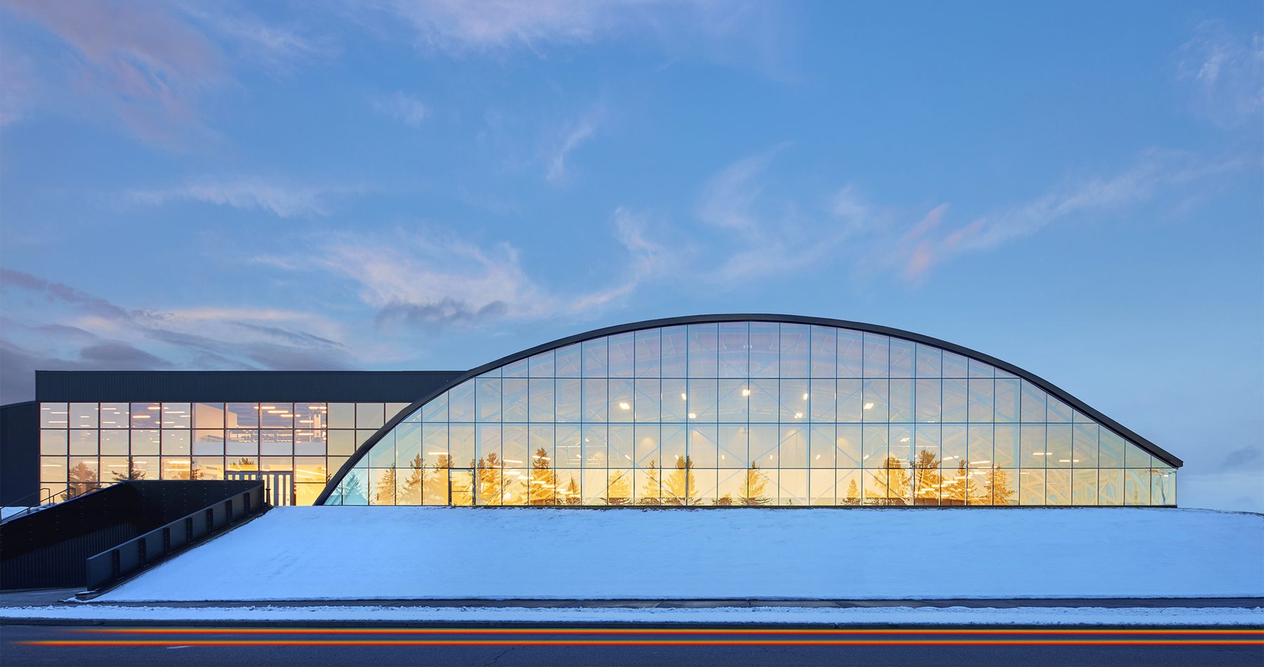 Conestoga Recreation Centre arched Kalzip roof